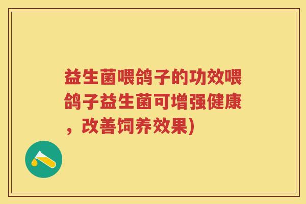 益生菌喂鸽子的功效喂鸽子益生菌可增强健康，改善饲养效果)