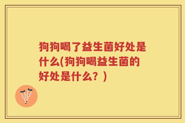 狗狗喝了益生菌好处是什么(狗狗喝益生菌的好处是什么？)