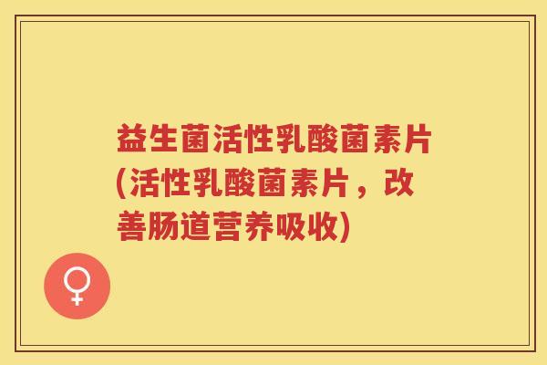 益生菌活性乳酸菌素片(活性乳酸菌素片，改善肠道营养吸收)