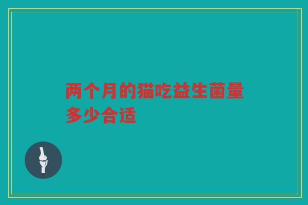 两个月的猫吃益生菌量多少合适