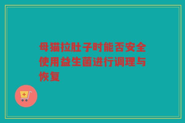 母猫拉肚子时能否安全使用益生菌进行调理与恢复