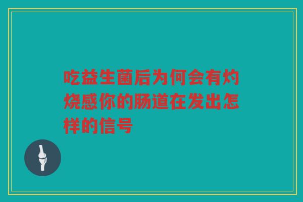 吃益生菌后为何会有灼烧感你的肠道在发出怎样的信号