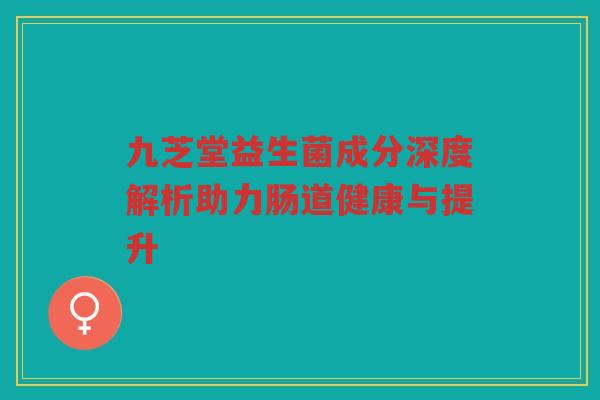 九芝堂益生菌成分深度解析助力肠道健康与提升