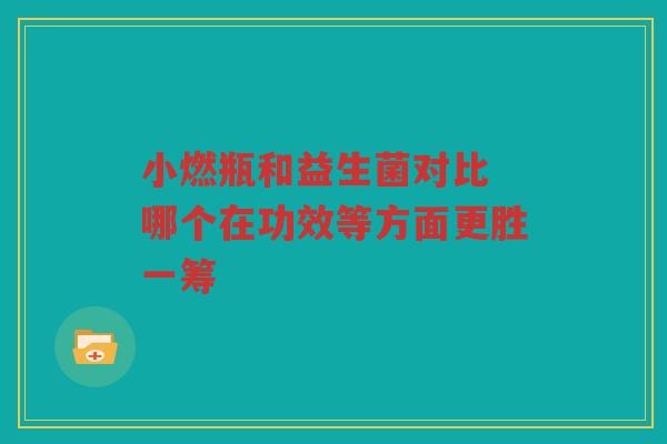 小燃瓶和益生菌对比 哪个在功效等方面更胜一筹