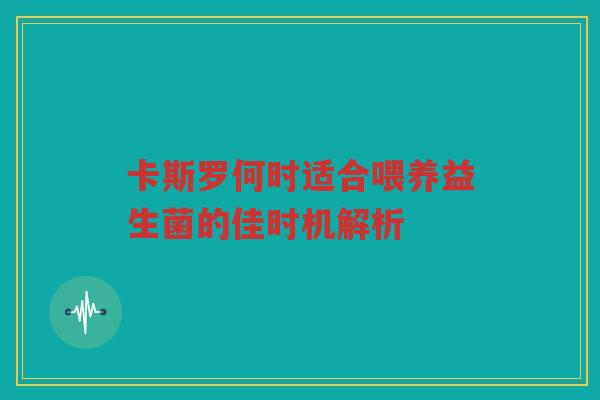卡斯罗何时适合喂养益生菌的佳时机解析