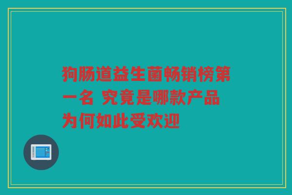 狗肠道益生菌畅销榜第一名 究竟是哪款产品为何如此受欢迎