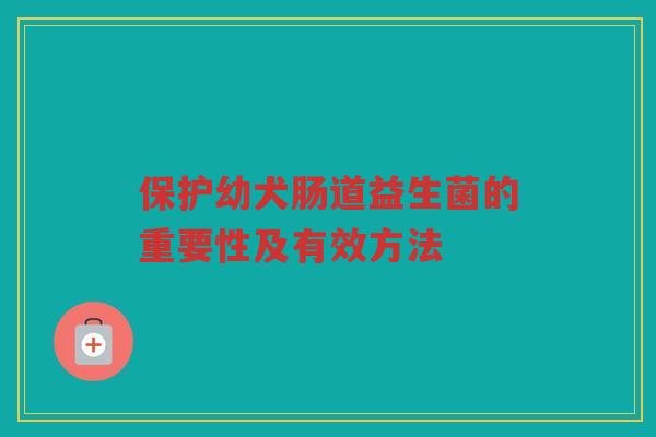 保护幼犬肠道益生菌的重要性及有效方法