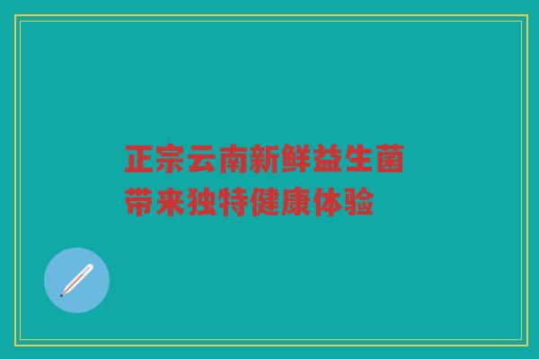 正宗云南新鲜益生菌 带来独特健康体验