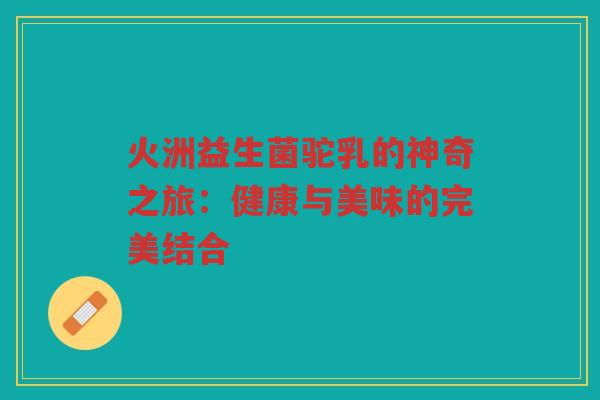 火洲益生菌驼乳的神奇之旅：健康与美味的完美结合