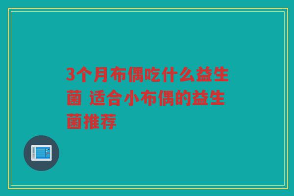 3个月布偶吃什么益生菌 适合小布偶的益生菌推荐