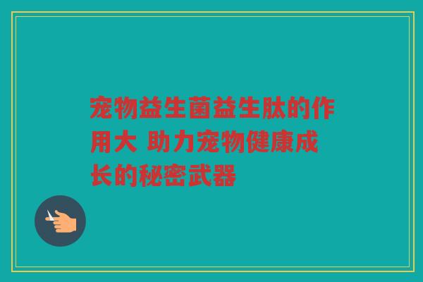 宠物益生菌益生肽的作用大 助力宠物健康成长的秘密武器