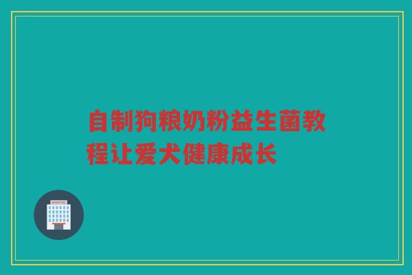 自制狗粮奶粉益生菌教程让爱犬健康成长