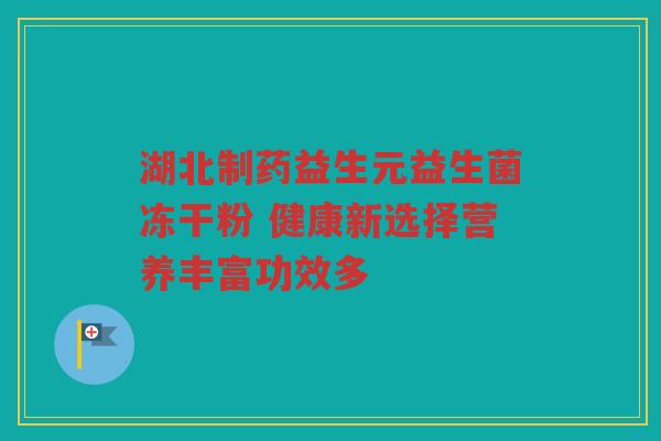 湖北制药益生元益生菌冻干粉 健康新选择营养丰富功效多