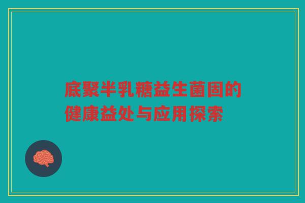 底聚半乳糖益生菌固的健康益处与应用探索
