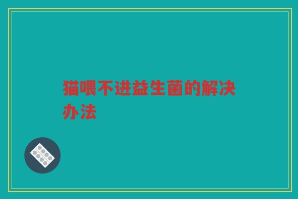 猫喂不进益生菌的解决办法