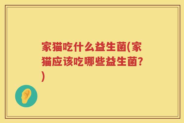 家猫吃什么益生菌(家猫应该吃哪些益生菌?)