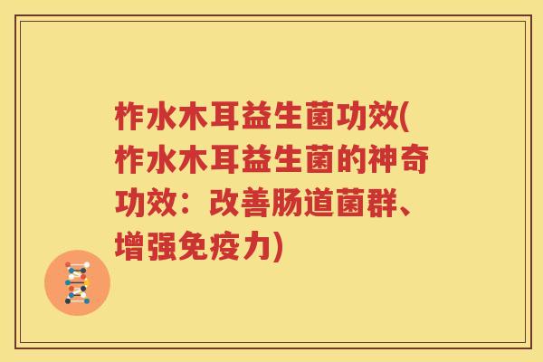柞水木耳益生菌功效(柞水木耳益生菌的神奇功效：改善肠道菌群、增强免疫力)