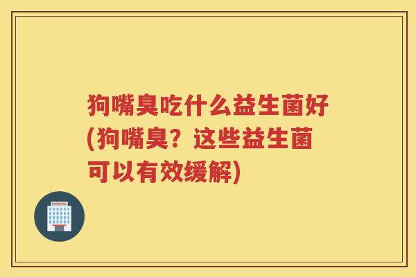狗嘴臭吃什么益生菌好(狗嘴臭?这些益生菌可以有效缓解)