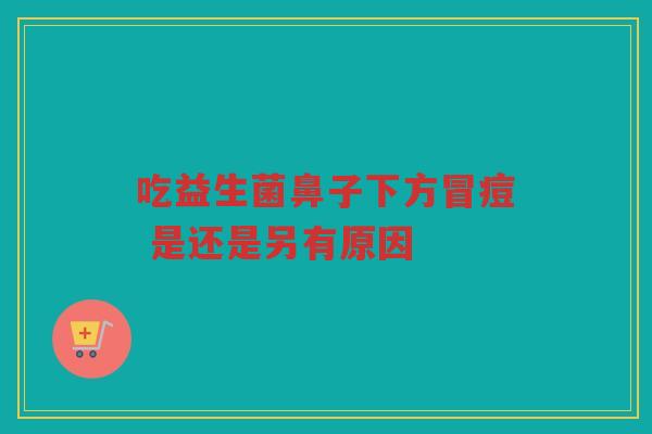 吃益生菌鼻子下方冒痘 是还是另有原因 吃益生菌鼻子下方冒痘 是还是另有原因