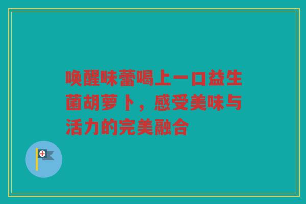 唤醒味蕾喝上一口益生菌胡萝卜,感受美味与活力的完美融合