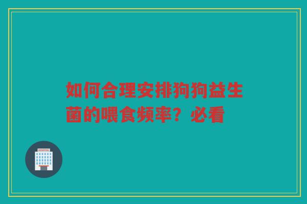 如何合理安排狗狗益生菌的喂食频率?必看