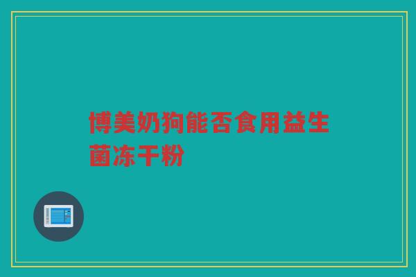 博美奶狗能否食用益生菌冻干粉