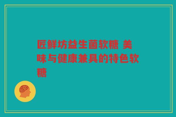 匠鲜坊益生菌软糖 美味与健康兼具的特色软糖