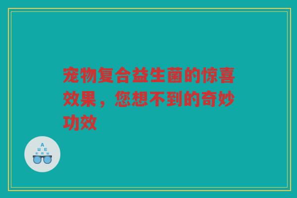 宠物复合益生菌的惊喜效果，您想不到的奇妙功效