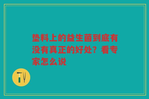 垫料上的益生菌到底有没有真正的好处？看专家怎么说