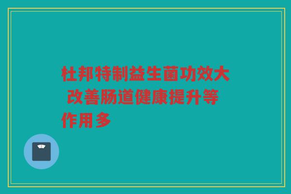 杜邦特制益生菌功效大 改善肠道健康提升等作用多