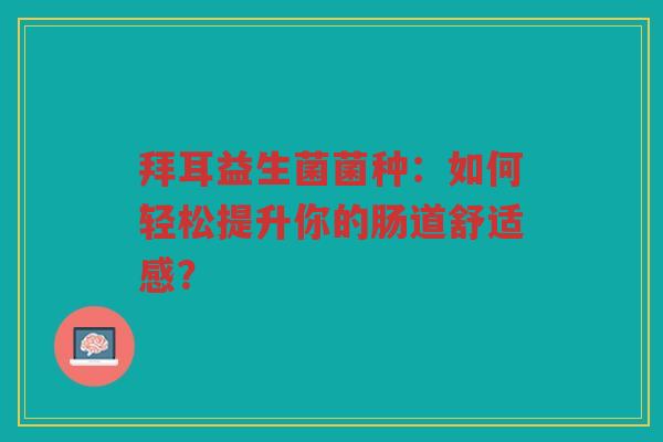 拜耳益生菌菌种：如何轻松提升你的肠道舒适感？