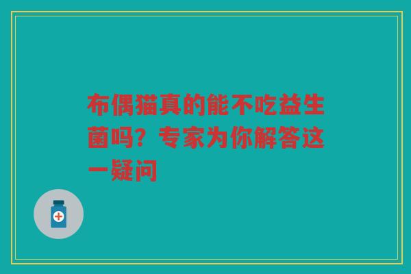 布偶猫真的能不吃益生菌吗？专家为你解答这一疑问
