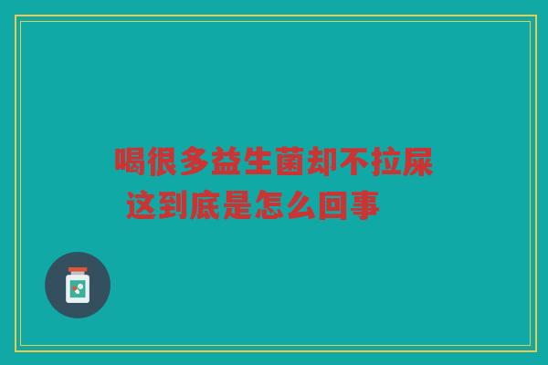 喝很多益生菌却不拉屎 这到底是怎么回事
