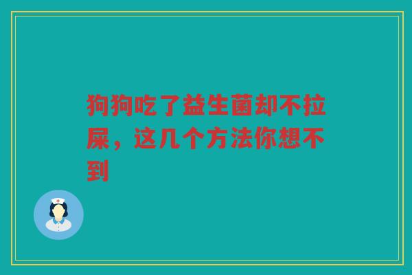 狗狗吃了益生菌却不拉屎,这几个方法你想不到