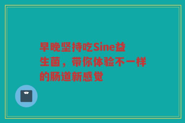 早晚坚持吃Sine益生菌，带你体验不一样的肠道新感觉