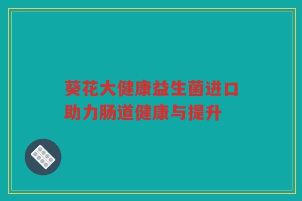 葵花大健康益生菌进口助力肠道健康与提升 葵花大健康益生菌进口助力肠道健康与提升