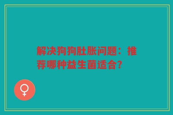 解决狗狗肚胀问题:推荐哪种益生菌适合? 解决狗狗肚胀问题:推荐哪种益生菌适合?